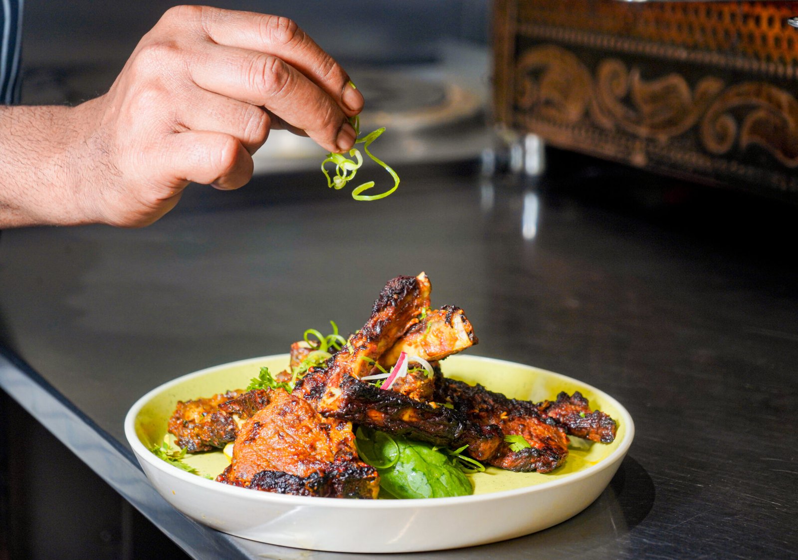 Charcoal grilled food at Vali Kitchen
